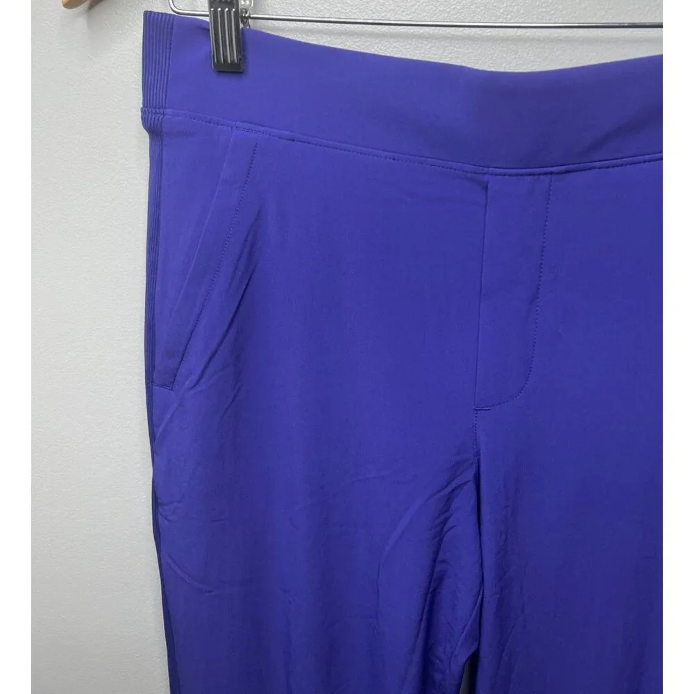 Athleta Womens Brooklyn Lined Pants Purple Ribbed Waist Size 6/T - Picture 9 of 16
